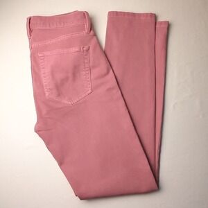Loft Womens Mid Rise Modern Skinny Crop Pink Jeans Size 26/2 Pastel Feminine